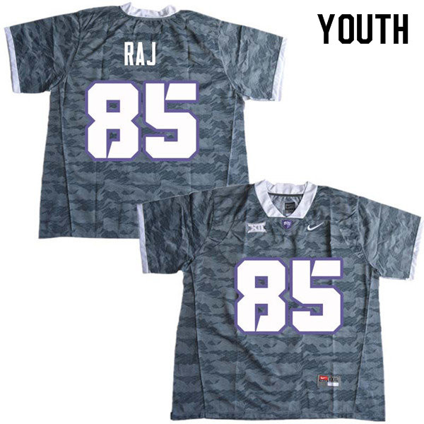 Youth #85 Niven Raj TCU Horned Frogs College Football Jerseys Sale-Gray - Click Image to Close